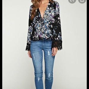 Floral Tie Blouse